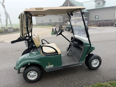 (1) 2015 E-Z-Go golf cart with a Kawasaki gas engine, includes canopy, fold-down windshield, and bal...