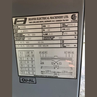 USED BEAVER ELECTRIC S25HK