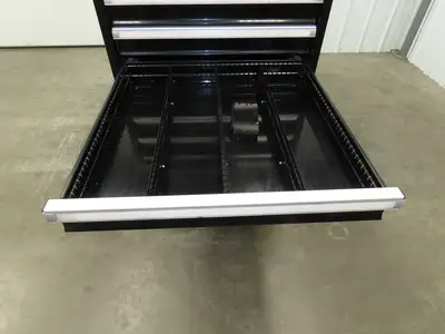 Uline Modular Steel 7 Drawer Tool Cabinet 29x29x44" Black Dividers