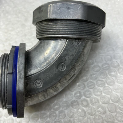 ** New (2) 2” 90°Liquidtite Conduit  Diecast Connector (3) 2”Conduit Hubs #
