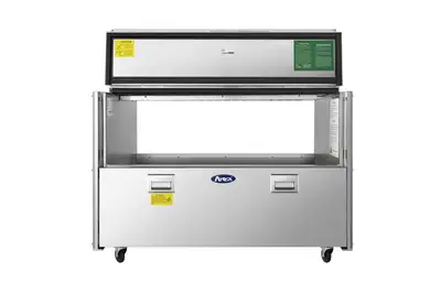 New | in-Stock Atosa New Atosa AMC-4902 49" Forced Air Milk Cooler - Double Access Bottle Coolers Illinois US | Falcon Restaurant Supply #1375586