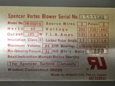 USED SPENCER VB-002E-U