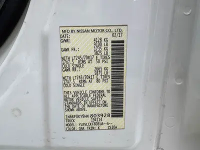 Used 2017 NISSAN NV 2500 Vans Florida US | Truck and Van Outlet #1509204