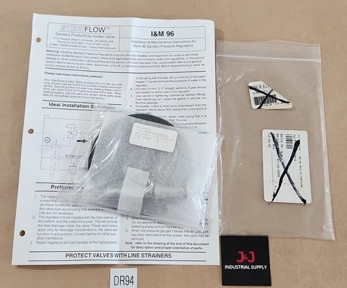 NEW Jordan Valve Steriflow 96-100-KIT-N