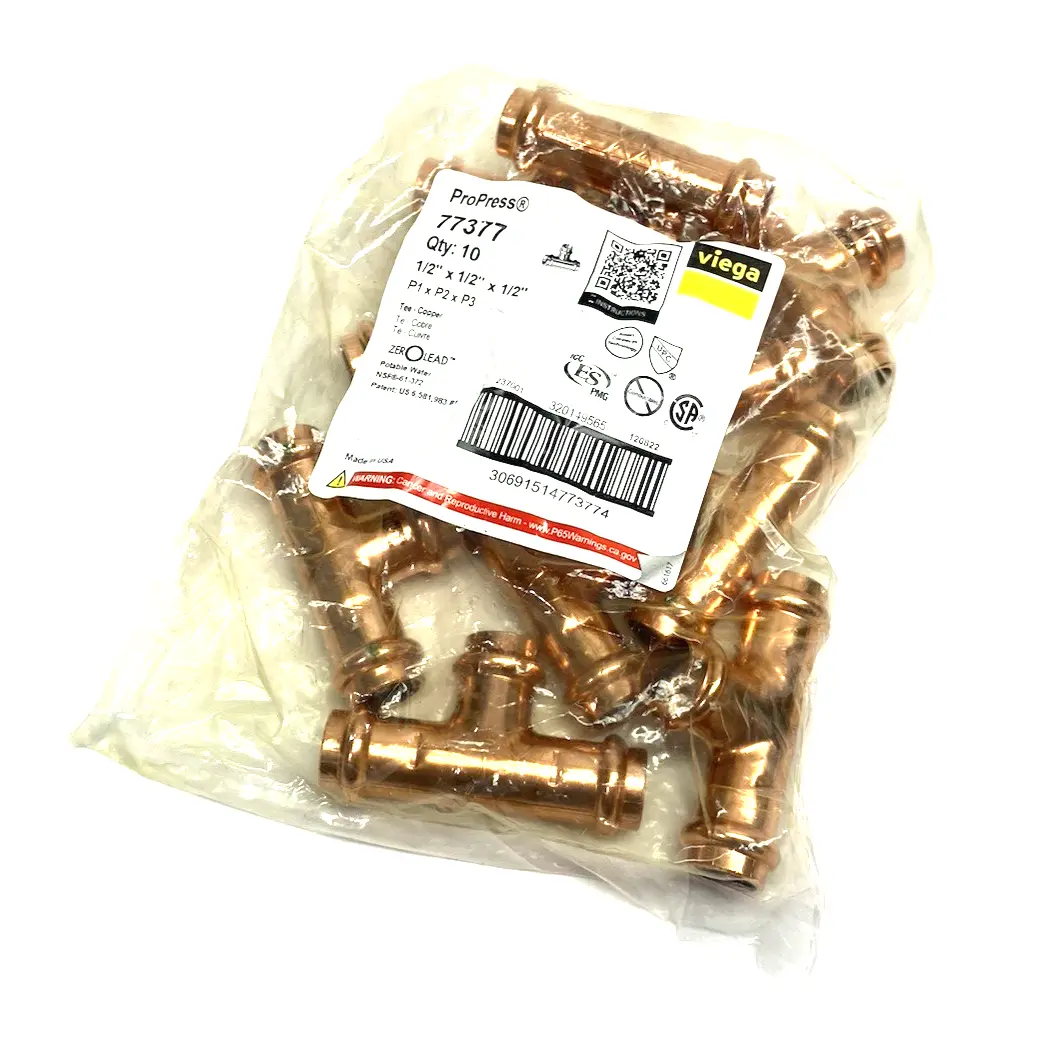 New | in-Stock Viega ProPress Tee, P x P x P - Model 2918 Copper Press Connection 10-P Valves/Fittings Michigan US | Maverick Industrial Sales #1462903