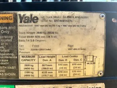Used 2015 YALE GLP050LX Misc Forklifts Illinois US | Somerset Equipment Sales #1542949