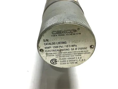 Cemco 790SF-1A Horizontal Level Control Float Switch MWWP 1500 PSI 250VAC 5A