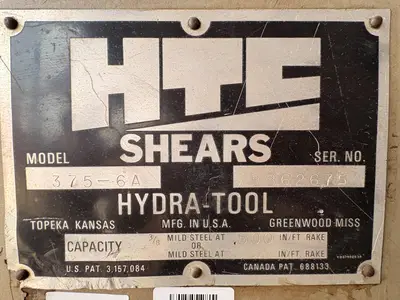Used HTC 375-6A Sheet Metal Shears Ontario CA | Aucto #1307354