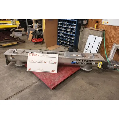 Used 9" dia. Orthman Stainless Steel Screw Feeder Conveyor - Center Feed