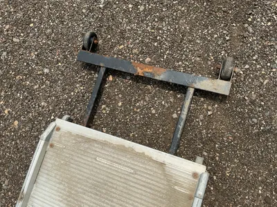 Used Aluminum Ramp for Box Truck, approx. 13’8” long x 26-1/4” wide, 24” wide between side, comes wi...