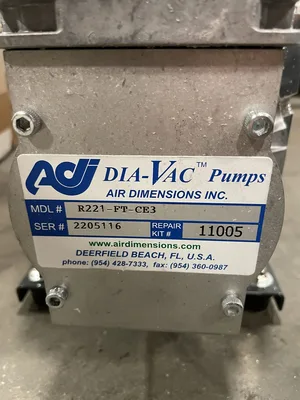 ADJ Dia-Vac R221-FT-CE3 Diaphragm Vacuum Pump 1/3HP 1725/1425RPM 3PH -NIB