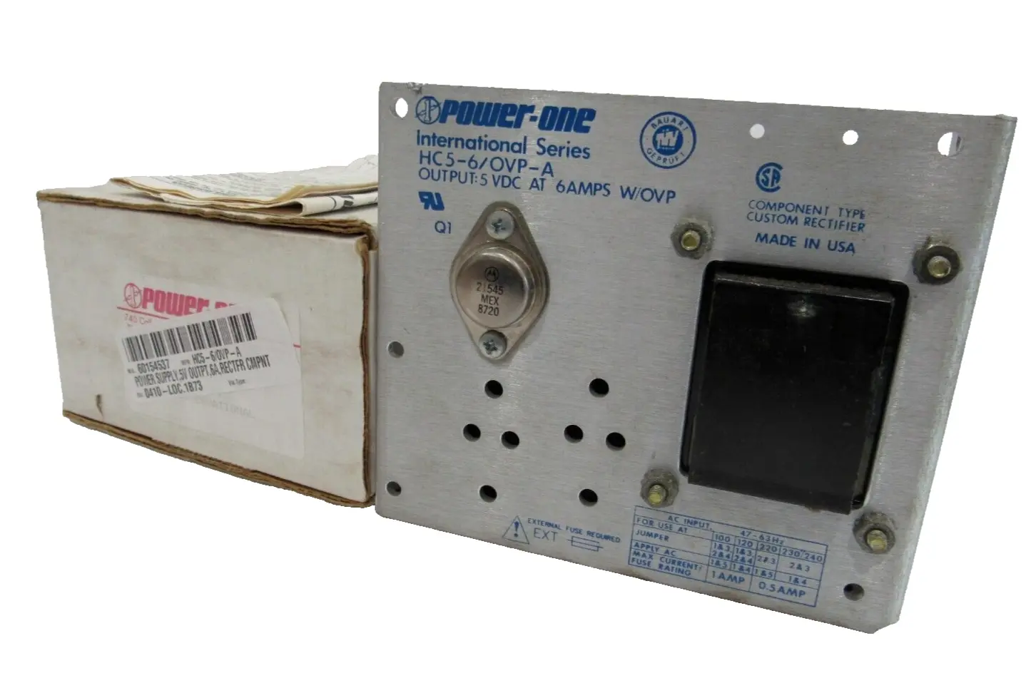 NEW POWER ONE HC5-6/OVP-A POWER SUPPLY 5V OUTPUT 6A HC56OVPA