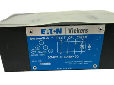 NEW VICKERS/EATON DGMPC-5-DABK-30 CHECK VALVE DGMPC5DABK30