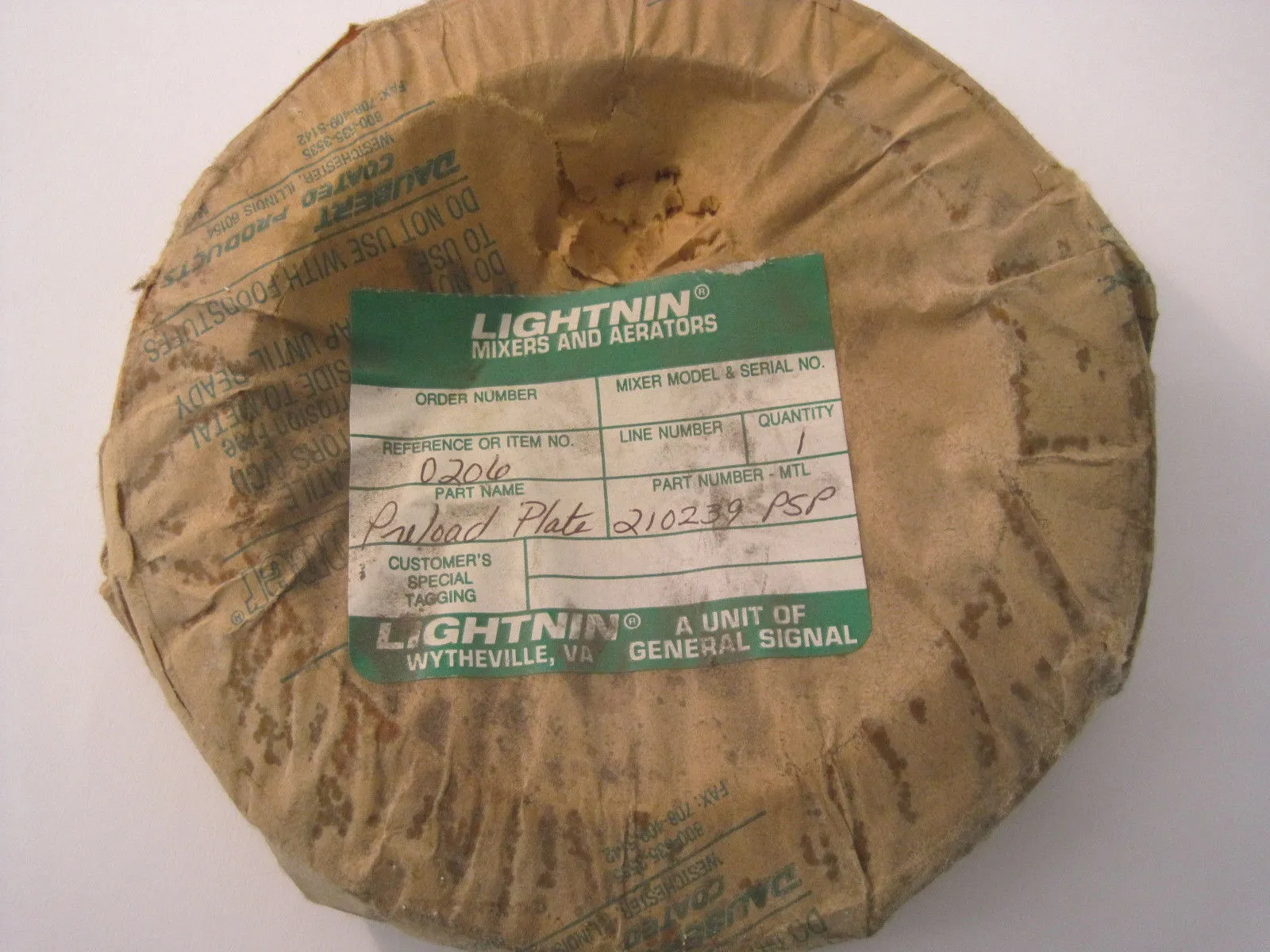 NEW LIGHTNIN 210239 PRELOAD PLATE