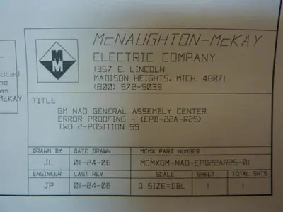 NEW MCNAUGHTON-MCKAY ELECTRIC CO GM-NAO-EPD22AR2S-01