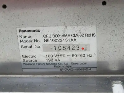 Used PANASONIC N610022131AA Misc Electrical & Power Parts Texas US | Aucto #1307312