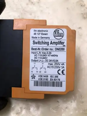 IFM DN0200 2-Channel Switching Amplifier 24VDC 250V 4A