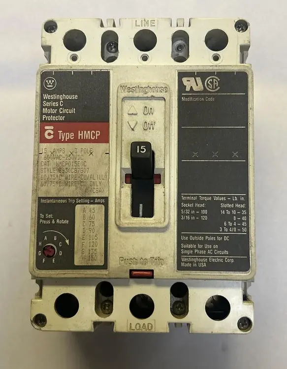 Used WESTINGHOUSE HMCP015E0C Miscellaneous Equipment (Electrical & Power) Ohio US | Surplus Asset Holdings #1244793