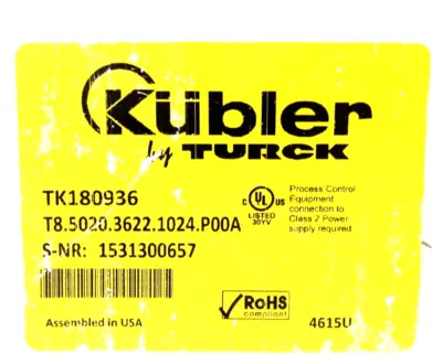 NEW TURCK KUBLER T8.5020.3622.1024.P00A ENCODER TK180936