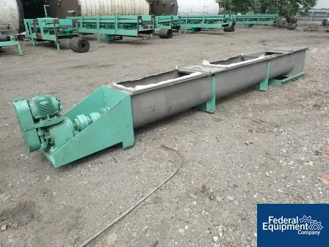 Used Spaans Manufacturing LTD. 20" x 201" Spaans Screw Conveyor, S/S, 5 HP Screw Conveyors Ohio US | Federal Equipment Company #128421