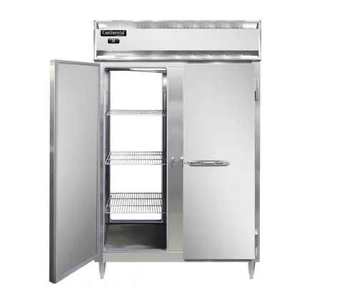 Continental D2RFNPT 52" Designer Line Two Section Commercial Combo Refrigerator Freezer - Solid Doors, Dual Temp, 115v