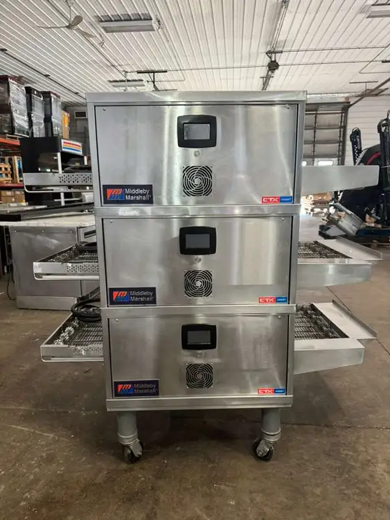 Used Middleby Marshall Used Middleby DZ33T CTX Electric Infrared Conveyor Oven Triple Stack 208V - 1 or 3Ph Conveyor Ovens Illinois US | Falcon Restaurant Supply #1374858