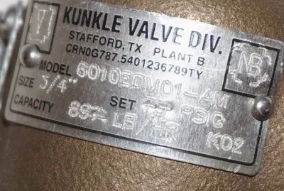 NEW KUNKLE 6010EDMD1-AM 3/4" RELIEF VALVE 75 PSI, 6010EDMD1AM