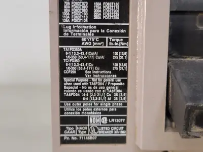 USED SIEMENS FD63F250
