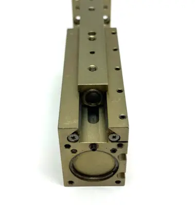 USED DESTACO ROBOHAND MINIATURE DUAL-V ROLLER BEARING SLIDE