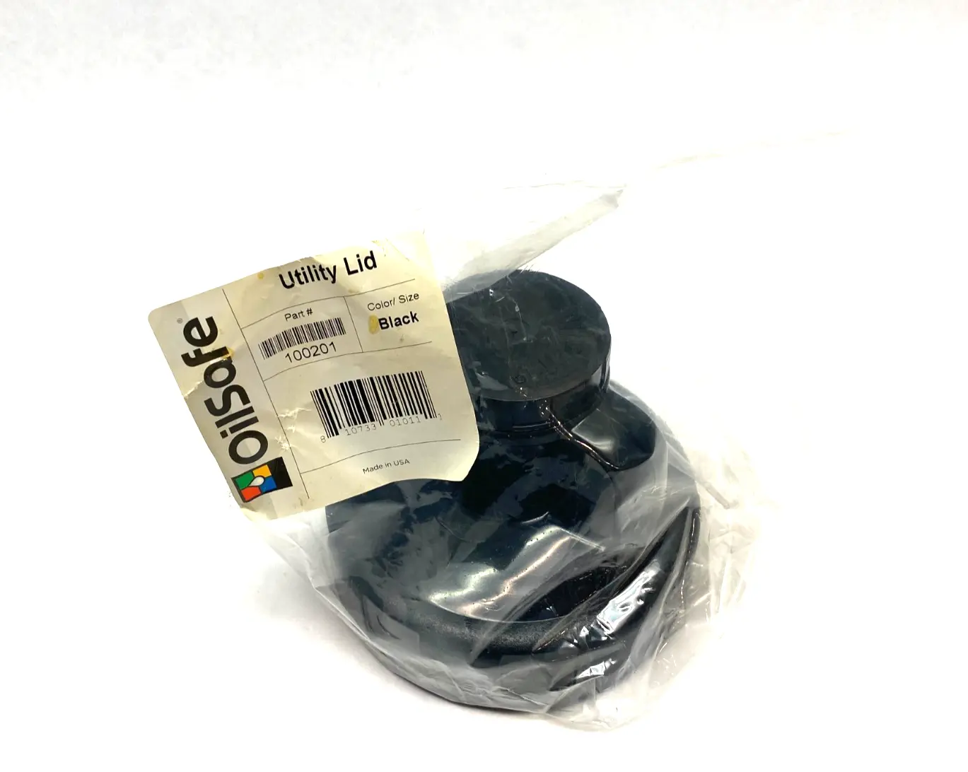 NEW OILSAFE UTILITY LID, BLACK, 48MM OPENING