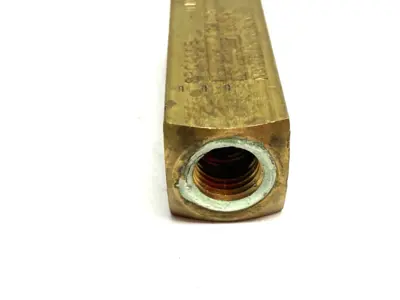 USED PARKER COLORFLOW INLINE CHECK VALVE BRASS, HYDRAULIC, 2000PSI