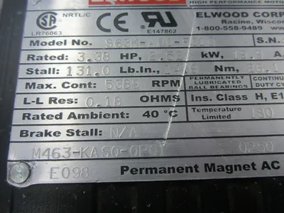 New Elwood Gettys S63K-A00-F010 Motor S63KA00F010