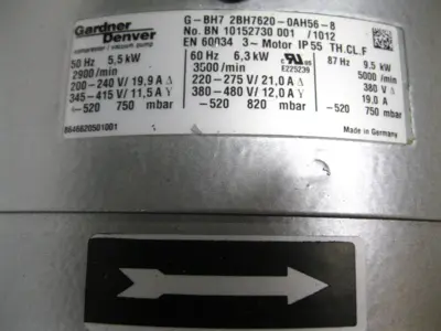 1.25" NPT Elmo Rietschle Gardner Denver G-BH7 Vacuum Pump/Compressor NEW Z57
