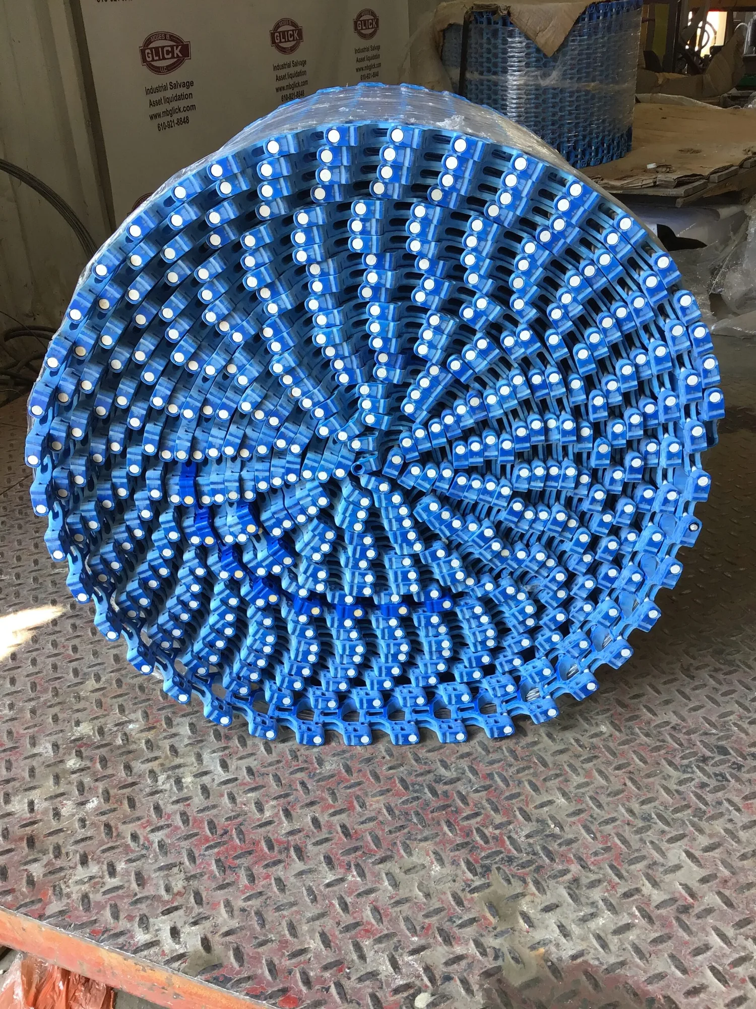 New! Plastic link conveyor belt 18″x approximately 70ft
