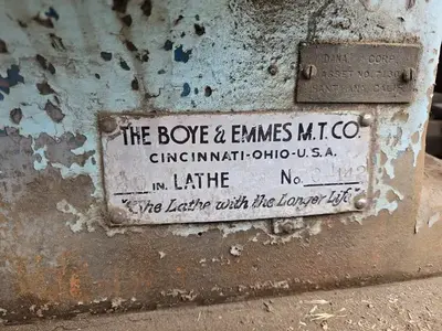 20" x 120" Boye & Emmes MT Co., vintage lathe
