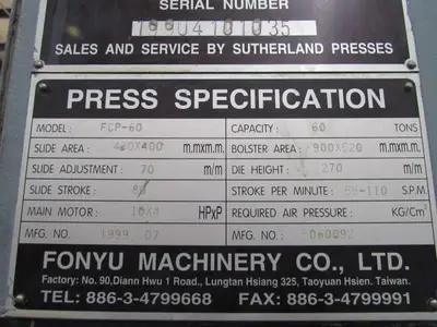 USED 1999 SUTHERLAND FCP-60/MARK66 IW
