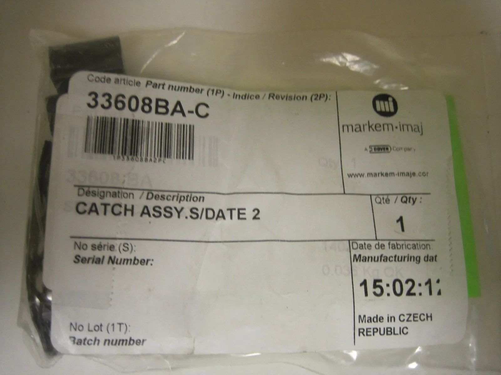 NEW MARKEM IMAJ 33608BA-C CATCH ASSY 33608BA