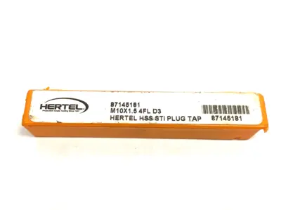 USED HERTEL HAND STI TAP: M10 X 1.5 METRIC COURSE, D3, 4 FLUTES, PLUG CHAMF.