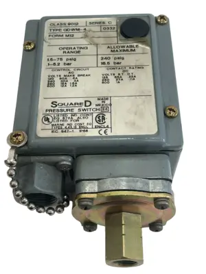 NEW SQUARE D 9012-GDWM-4 PRESSURE SWITCH SERIES C 9012GDWM4