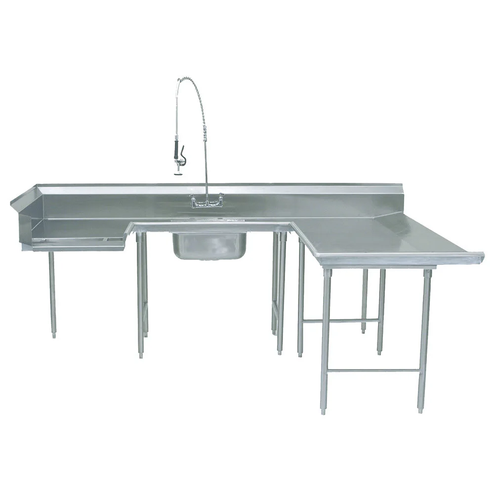 Advance Tabco DTS-U30-96R Soiled R-L Dishtable - U Shape, Stainless Legs, 59x108x96", 16 ga 304 Stainless