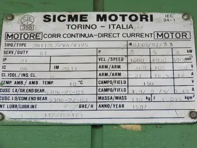 Sicme Motori 2M112 L-PVA/V1-V5 Electric DC Motor Radial Fan 8kW 6000 RPM 400V