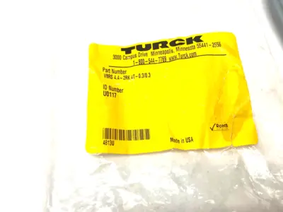 USED TURCK SPLITTER CABLE 2-BRANCH, M M12 TO 2X F M12