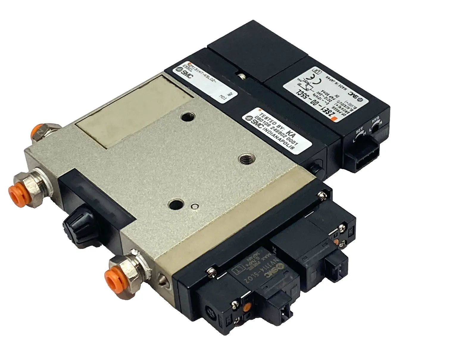 Used SMC Vacuum Ejector w/ ZSE1‑00‑55CL Pressure Switch PLC Processors Michigan US | Maverick Industrial Sales #1394264