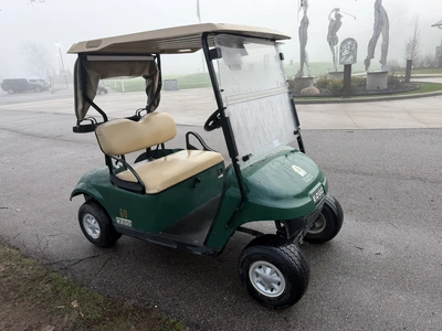 (1) 2017 E-Z-Go golf cart with a Kawasaki gas engine, model 625111G01, includes canopy, ball cover, ...