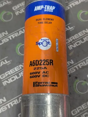 Ferraz Shawmut A6D225R Amp-Trap 2000 Dual Element Time Delay Fuse Used