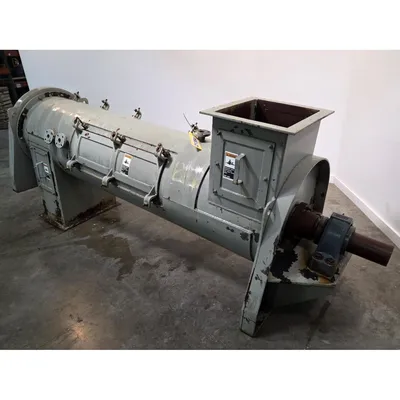 Used 24" Dia. X 8' Continuous Process Paddle Mixer Jacketed Pug Mill - NO DRIVE