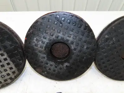 Machine Leveling Feet Rubber Pads 1"Adj Height 4.5"x7.5"OD M20x1.5 Stud Set of 6
