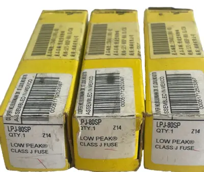 NEW LOT OF 3 BUSSMANN LPJ-80SP FUSES 80AMP