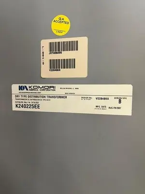 Used KOMORI K240225EE POWER DISTRIBUTION TRANSFORMER Distribution Transformers Illinois US | Capital Equipment Solutions #1357879