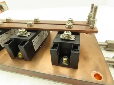 Water Cooling Block Solid Copper Base CPUs & Resistors 1/4"NPT Fittings Busbar